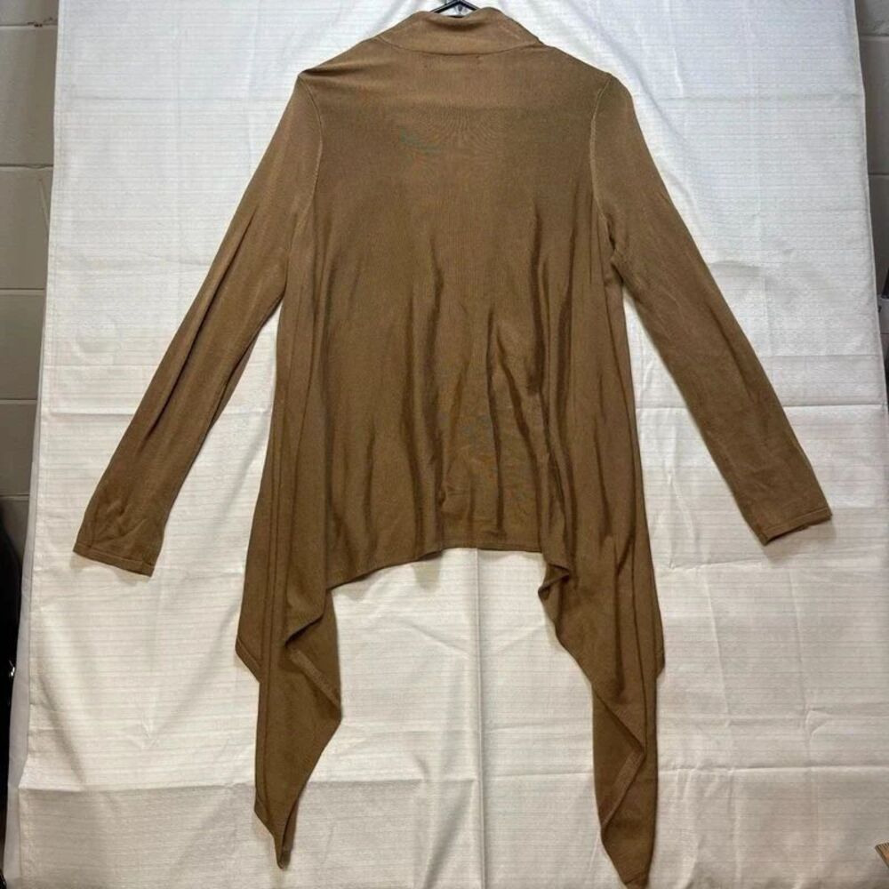 Jones New York Signature Womens Cardigan Brown Open Front Draped Size Small - Picture 2 of 5